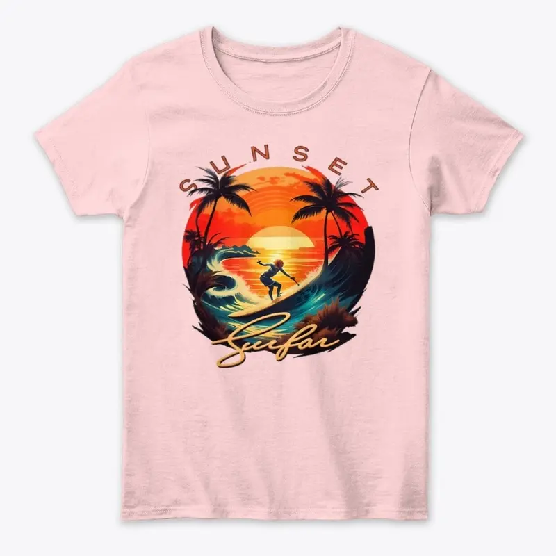 Tropical Sunset Surfer