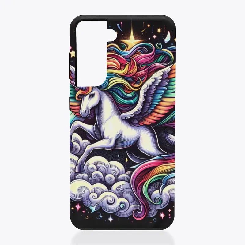 Flying illustrated Unicorn