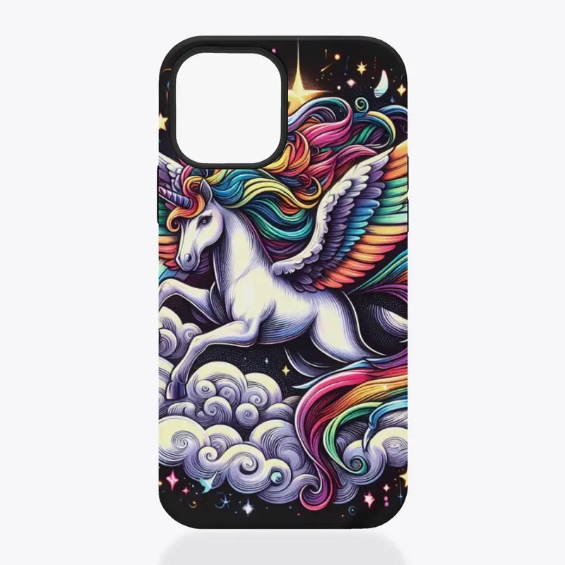 Flying illustrated Unicorn